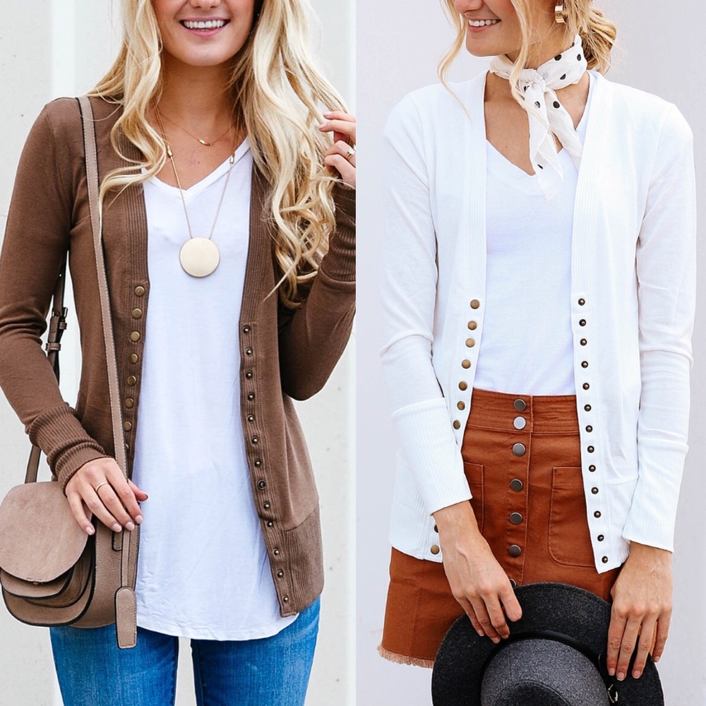 VIVIEN Autumn Love Cardigan - MOCHA